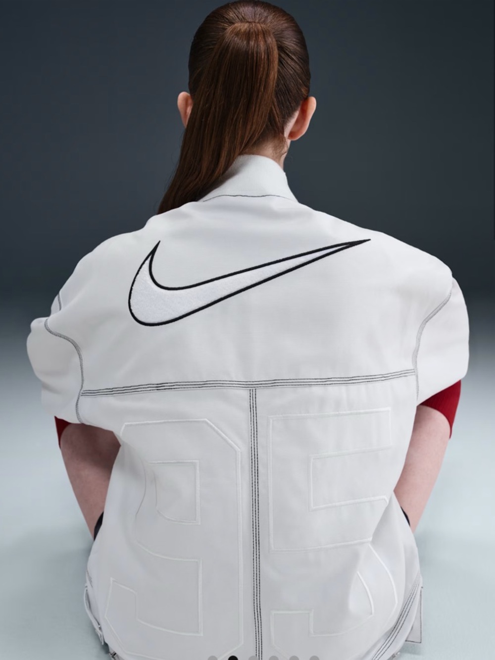 Nike Sportswear Women’s Oversized Graphic Cargo White Jacket Size XXL